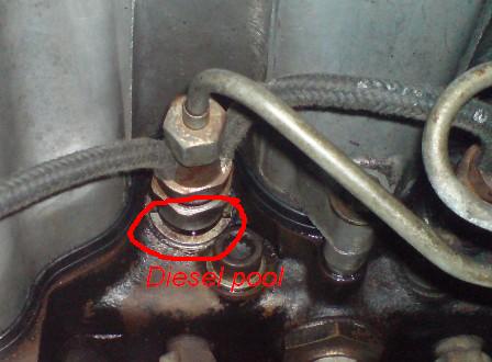 Mercedes diesel injector leaking