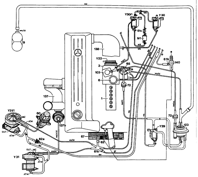 Vacuum hose diagram mercedes #4