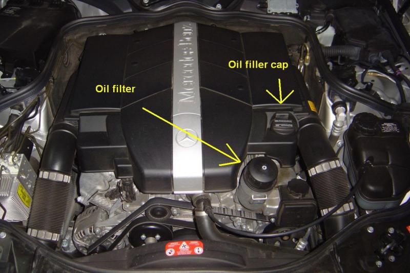 How to change oil filter on mercedes e320