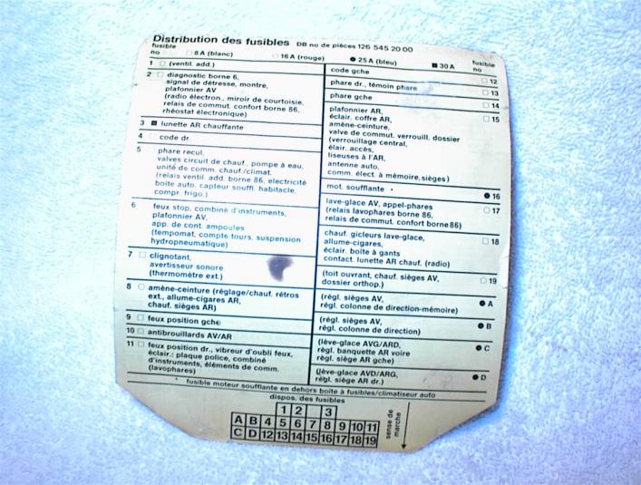 2001 Mercedes s430 fuse chart #5