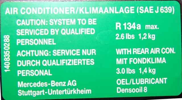 Mercedes Benz Oil Capacity Chart